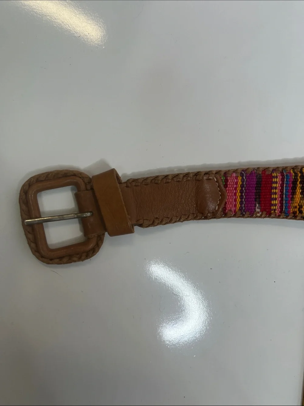 Lands End Vintage Handwoven Textile Belt Serape Southwestern Size 26